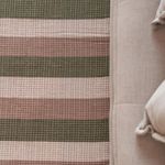 Tapete Artesanal Trama Basic Grande para Sala Faixas Verde 200x250