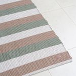 Tapete Passadeira Algodão Trama Basic Faixas Verde 80x150