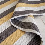 Tapete Artesanal Trama Basic Grande para Sala Faixas Mostarda e Marrom 150x200
