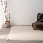 Tapete Artesanal Trama Basic Grande para Sala Mesclado Areia 200x300