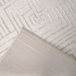 Tapete Sala Perfil Leve Caspian Quadros Off White e Bege 140x200