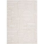 Tapete Sala Perfil Leve Caspian Quadros Off White e Bege 200x250