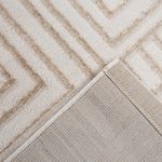 Tapete Sala Perfil Leve Caspian Quadros Off White e Bege 250x350