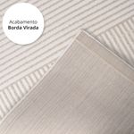 Tapete Sala Perfil Leve Caspian Lines Off White e Bege 140x200