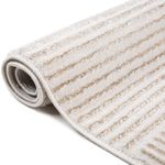 Tapete Sala Perfil Leve Caspian Lines Off White e Bege 200x250