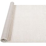 Tapete Sala Perfil Leve Caspian Lines Off White e Bege 200x250