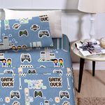 Jogo de Lençol Cama Solteiro Infantil 3 Peças Percal 180 Fios Video Games