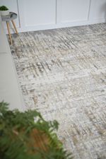 Tapete Sala Perfil Leve Caspian Estonado Off White e Cinza 240x300
