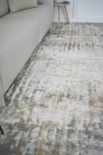 Tapete Sala Perfil Leve Caspian Estonado Off White e Cinza 240x300