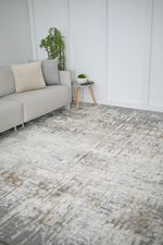 Tapete Sala Perfil Leve Caspian Estonado Off White e Cinza 250x350