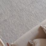 Tapete Artesanal Trama Basic Grande para Sala Mesclado Cinza 150x300