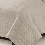 Kit Colcha Super King Efeito Linho Matelassê Costurado Alta Gramatura - Natural