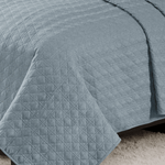 Kit Colcha King Efeito Linho Matelassê Costurado Alta Gramatura - Azul