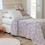 Manta Infantil Solteiro Microfibra Soft Brilha no Escuro - Borboletas