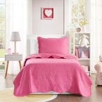 Kit Cobre Leito Colcha Infantil 2 Peças Solteiro Liso - Pink