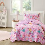 Kit Cobre Leito Colcha Infantil 2 Peças Solteiro Estampada Princess