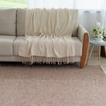 Tapete Artesanal Trama Basic Grande para Sala Mesclado Marrom 200x300