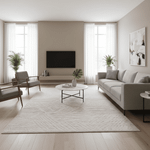 Tapete para Sala Grande Atto Mesclado Off White e Cinza 02 200x240