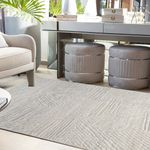 Tapete para Sala Grande Atto Mesclado Off White e Cinza 02 250x300