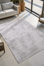 Tapete para Sala Grande Atto Mesclado Off White e Cinza 04 200x240