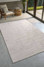 Tapete para Sala Grande Atto Mesclado Off White e Cinza 03 150x200