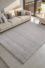 Tapete Takoma Liso Canelado Cinza 240x300