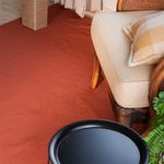 Tapete Artesanal Trama Basic Grande para Sala Liso Terracota 200x400