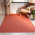 Tapete Artesanal Trama Basic Grande para Sala Liso Terracota 200x400