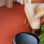 Tapete Artesanal Trama Basic Grande para Sala Liso Terracota 150x250
