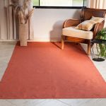Tapete Artesanal Trama Basic Grande para Sala Liso Terracota 150x300