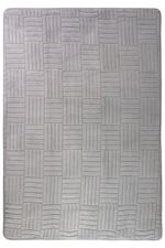 Tapete Passadeira Microfibra SuperSoft Pequim 100x140 - Grid Cinza