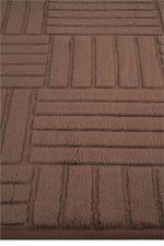 Tapete Passadeira Microfibra SuperSoft Pequim 100x140 - Grid Marrom Escuro