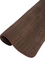 Tapete Passadeira Microfibra SuperSoft Pequim 100x140 - Grid Marrom Escuro