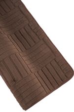 Tapete Passadeira Microfibra SuperSoft Pequim 100x140 - Grid Marrom Escuro
