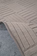 Tapete Microfibra SuperSoft Pequim 140x200 - Grid Marrom Claro
