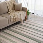 Tapete Artesanal Trama Basic para Sala Listras Verde - Edição Limitada 150x250