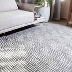 Tapete Sala Grande Perfil Baixo Coleção Botanic Quadri Cinza 240x340