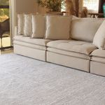 Tapete De Sala de Algodão Mariah Mesclado Cinza 250x300