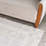 Tapete Artesanal Peludo Dupla Face Scandinavo Areia 150x300