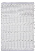 Tapete Antiderrapante Indiano Feito a Mão com Chenille Caribe - Branco 70x50