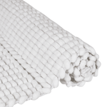 Tapete Antiderrapante Indiano Feito a Mão com Chenille Caribe - Branco 70x50