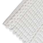 Tapete Antiderrapante Indiano Feito a Mão com Chenille Caribe - Branco 70x50