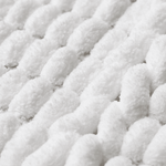 Tapete Antiderrapante Indiano Feito a Mão com Chenille Caribe - Branco 70x50