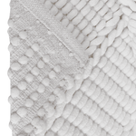 Tapete Antiderrapante Indiano Feito a Mão com Chenille Caribe - Branco 70x50