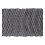 Tapete Antiderrapante Indiano Feito a Mão com Chenille Maldivas - Cinza 90x60