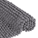 Tapete Antiderrapante Indiano Feito a Mão com Chenille Maldivas - Cinza 90x60