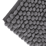 Tapete Antiderrapante Indiano Feito a Mão com Chenille Maldivas - Cinza 90x60