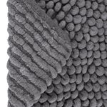 Tapete Antiderrapante Indiano Feito a Mão com Chenille Maldivas - Cinza 90x60