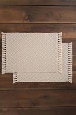 Jogo Americano Artesanal de 2 Peças 32cm x 45cm Coroa Areia