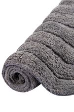Tapete Viena Oval 50x80cm em Algodão 1200g/m2 Cinza